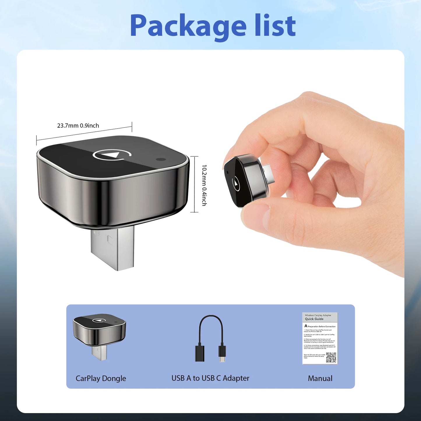 Wireless 2-in-1 CarPlay & Android Auto Adapter (5GHz) - No Cables Needed